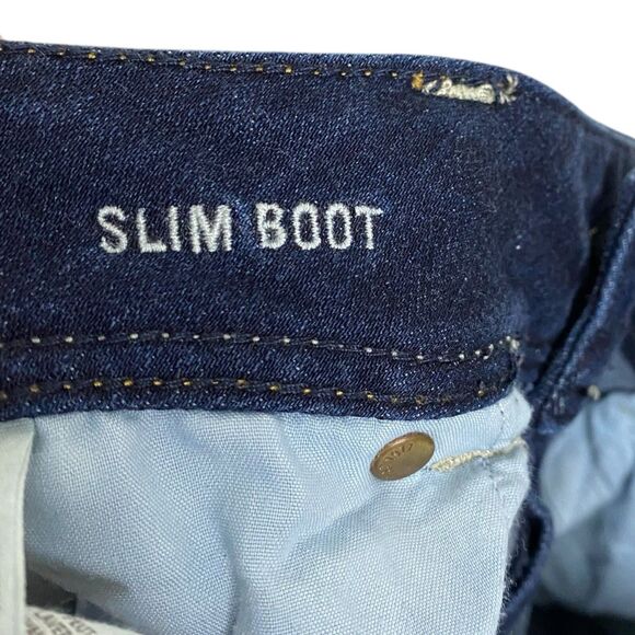 American Eagle Jeans Womens 14 Long Bootcut Slim Boot Denim Stretch Dark Wash - Picture 6 of 13